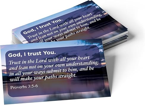 Pass It On Scripture Cards, Faith, Prov 35-6 - Pack of 25 Inspirational Christian Cards with Scripture Encouragement, Bible Verse Cards For Devotional, Bible Study, Memorization & Greetings