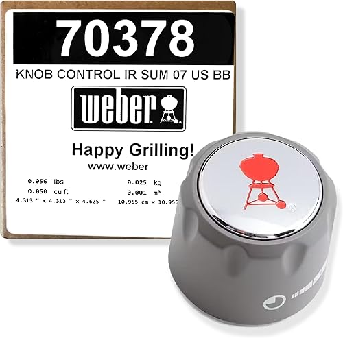 Weber Summit Series - Perilla de control de gas infrarroja para parrilla de gas, quemador rojo infrarrojo 70378 1-78 pulgadas