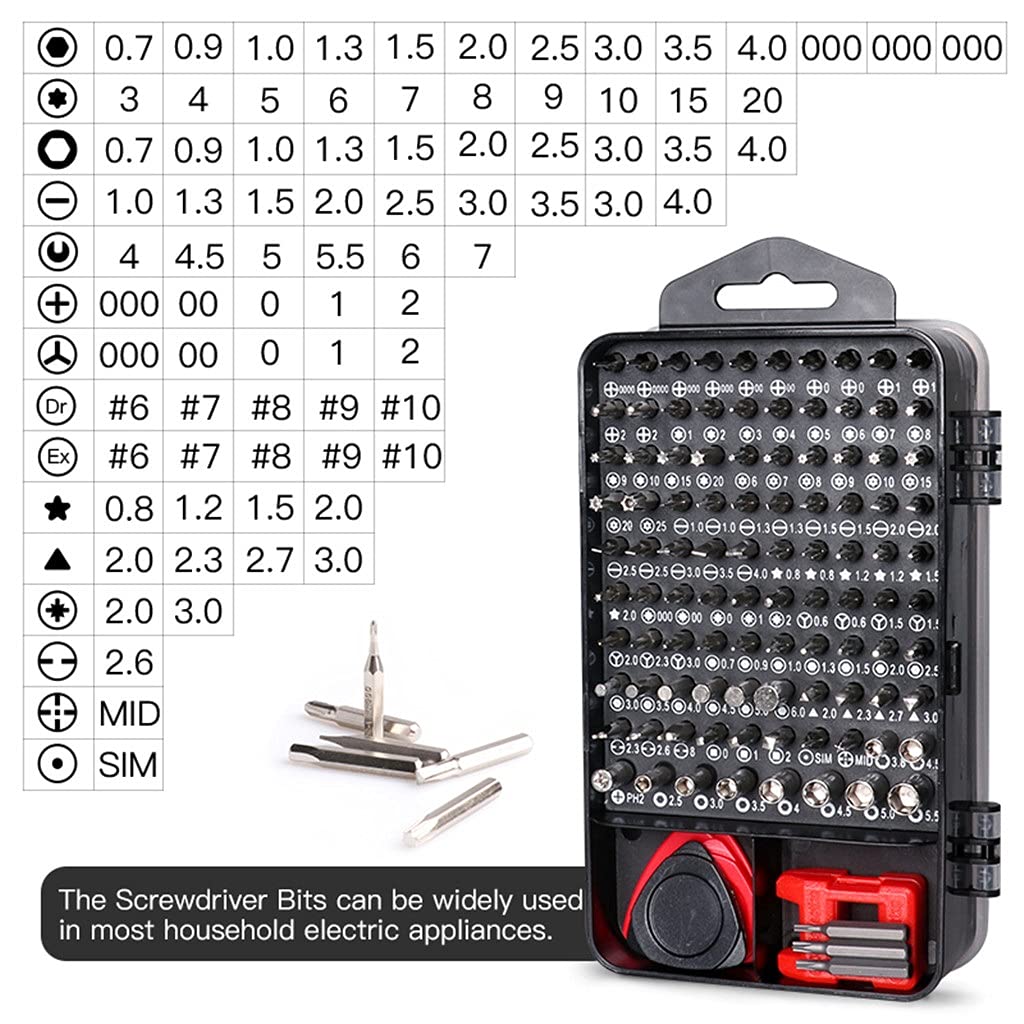 138 en 1 Juego de Destornilladores de precisión Destornillador magnético Torx bits Llave Destornilladores eléctricos Reparación de Tuercas Kit de Herramientas manuales