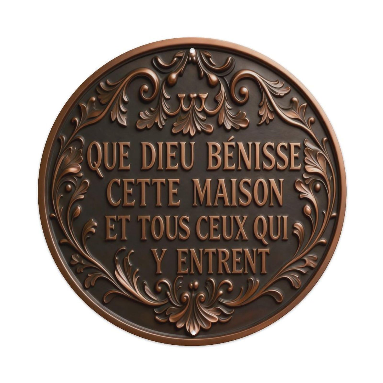 Zlatcbu Vintage French House Blessing Metal Tin Sign Retro Wall Art Poster, Decor For Home Living Room Bar Cafe Garage, 8X8 Inch