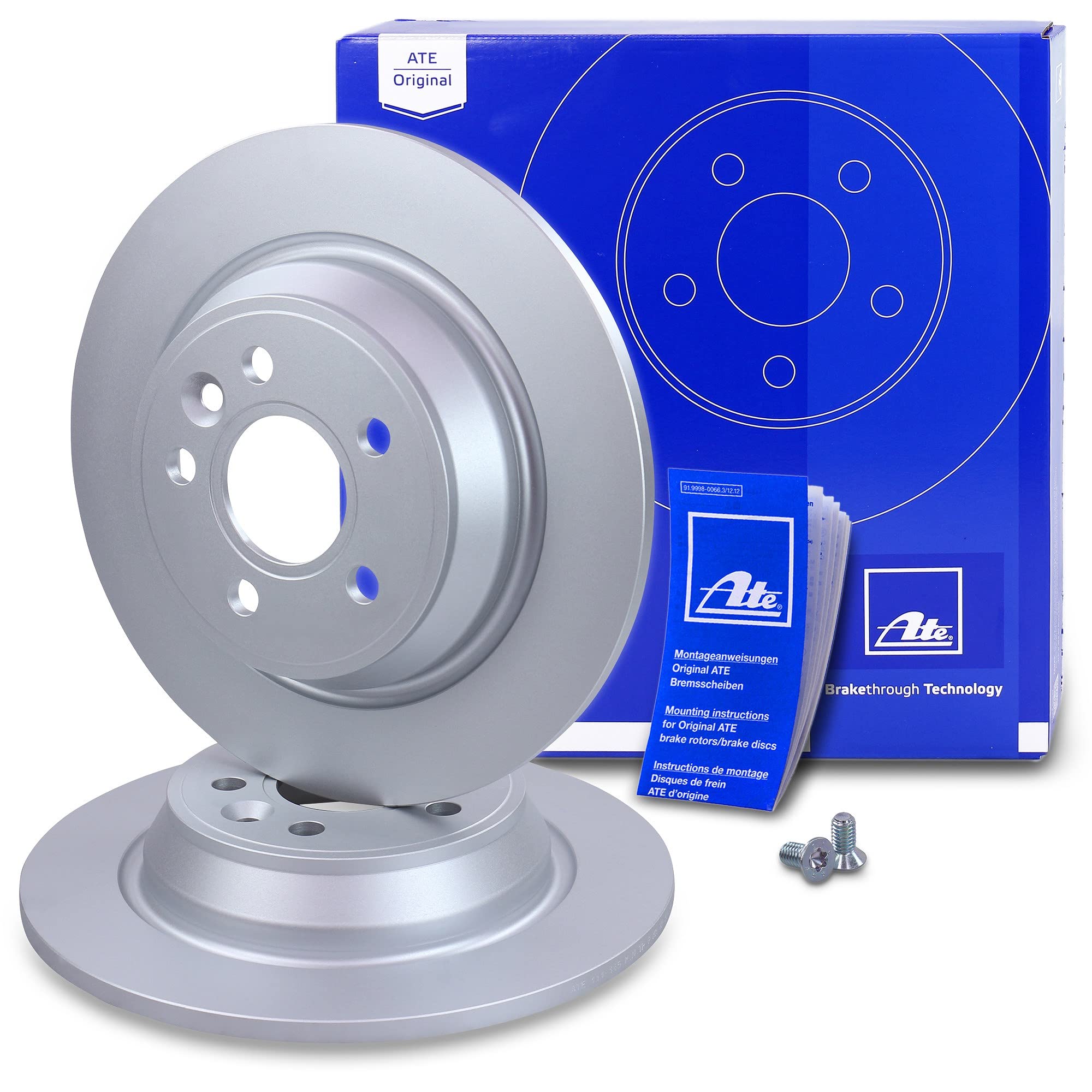 ATE Set di freni per asse posteriore + dischi freno posteriori ¯ 302 mm e pastiglie freno posteriori Compatibile con FORD FOCUS Mk2 (DA_, HCP, DP), GALAXY Mk2 (WA6), KUGA Mk1, MONDEO Mk4 (BA7), S-MAX