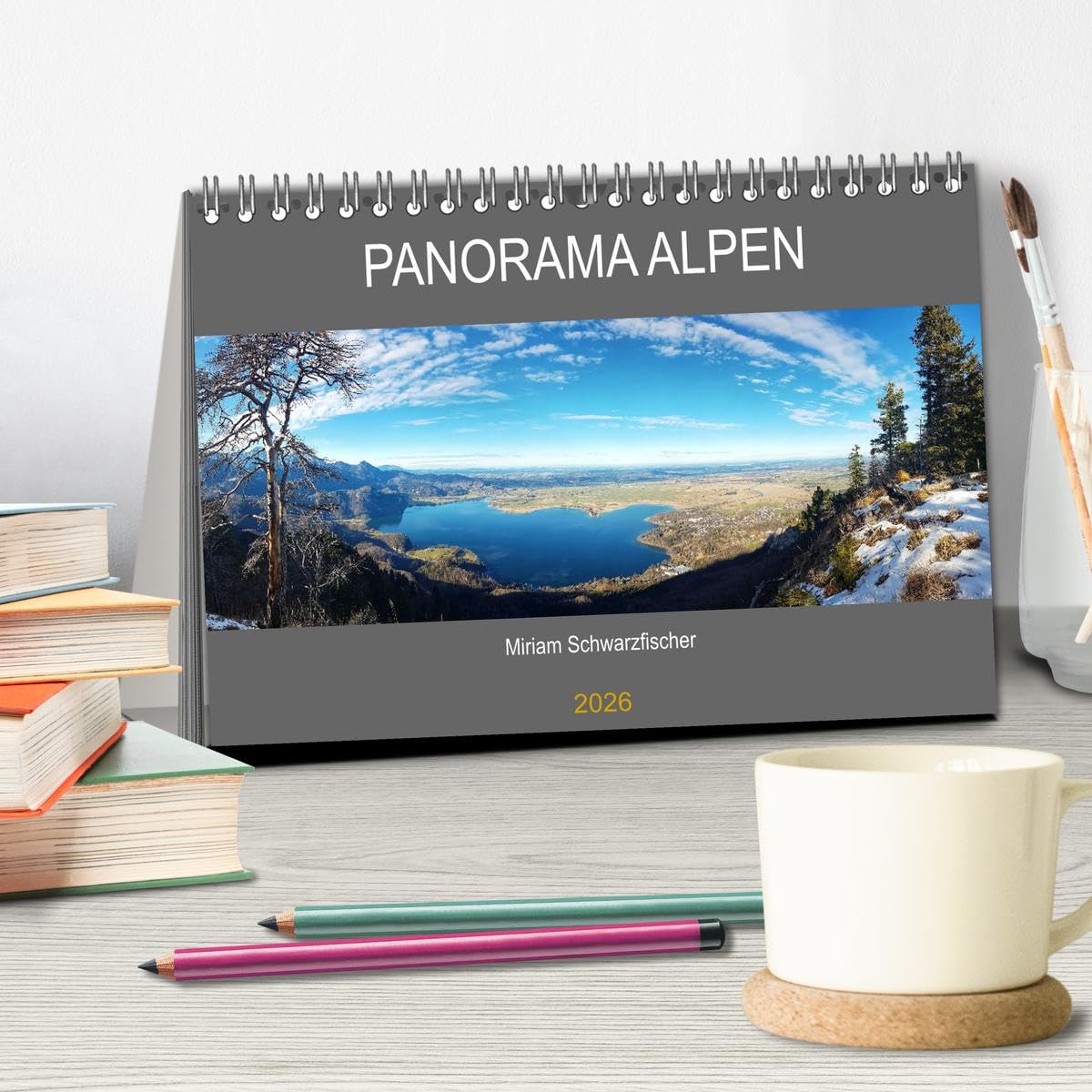 Panorama Alpen (Tischkalender 2026 DIN A5 quer), CALVENDO Monatskalender: Die Alpen im Panorma Blick