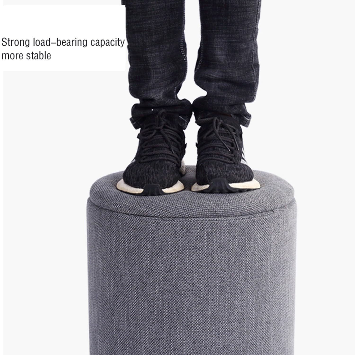 "pouffe contenitore Sgabello portaoggetti poggiapiedi in tessuto da soggiorno alla moda, grande capacit��, multifunzionale(Color:c)"