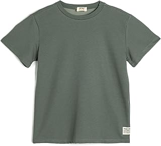 كوتون تيشرت بيسيك عصري كبير الحجم للاولاد