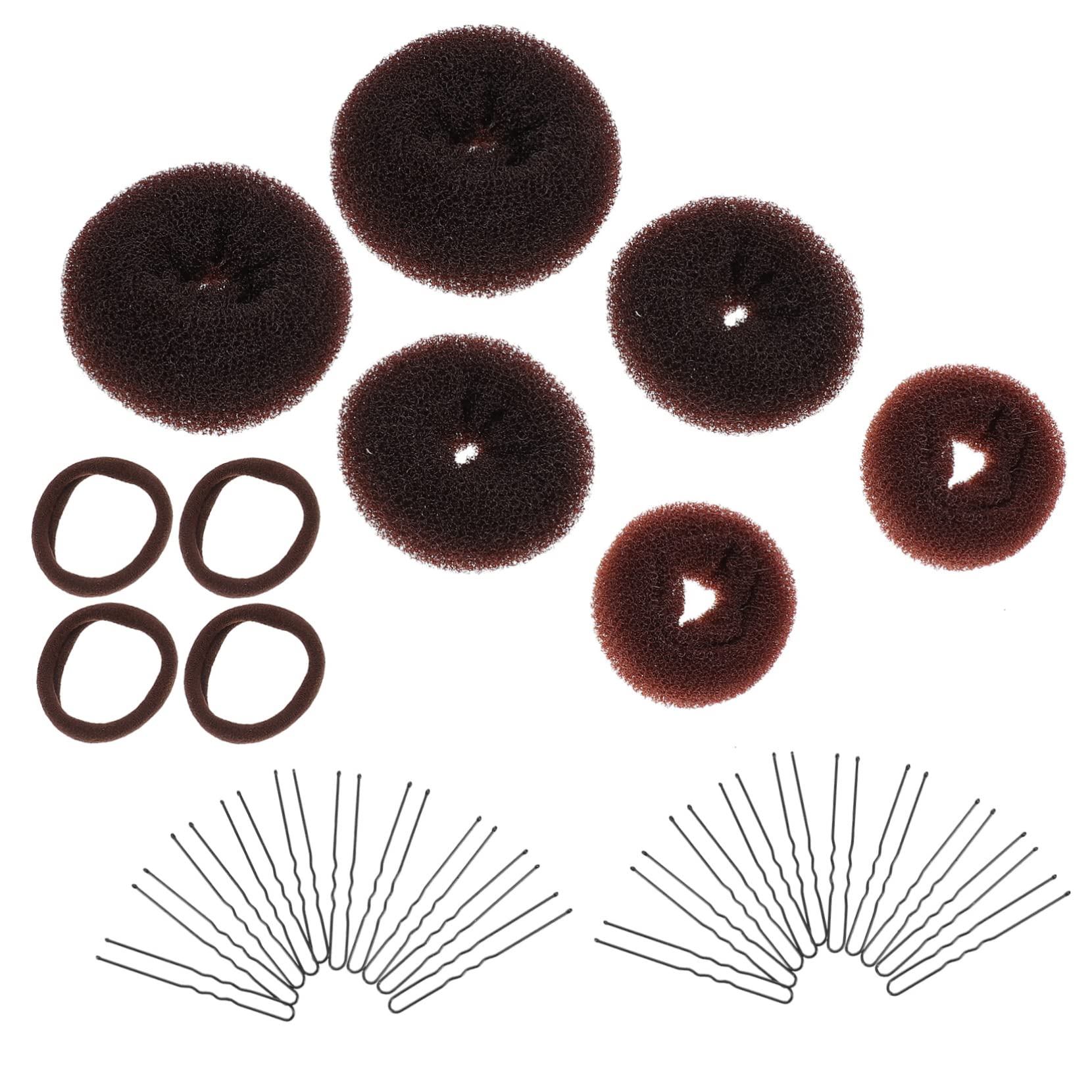 ABOOFAN 6juegos Donuts Para Moños De Pelo Horquillas Elásticas Kit De Accesorios Para Peinados De Fiesta y Boda Para De Chignon y Moño Ballet
