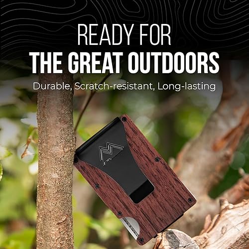 Miniatura 5 de Mountain Voyage - Cartera minimalista para hombre, billetera delgada con RFID, resistente a los arañazos, soporte para tarjetas de crédito y clip