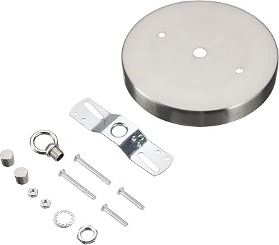Aspen Creative 21517-31, Contemporary Chandelier & Light Fixture Canopy Kit w/Collar Loop, Brushed Nickel, 4-3/4" Diameter, 7/16" Center Hole