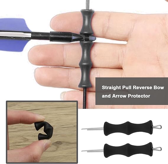 9 Sets Archery Finger Protectors Silicone Bowstring Finger Guard Protective Equipment Finger Tab Bowstring Finger Saver for Beginners (Each Colour 3 Sets)