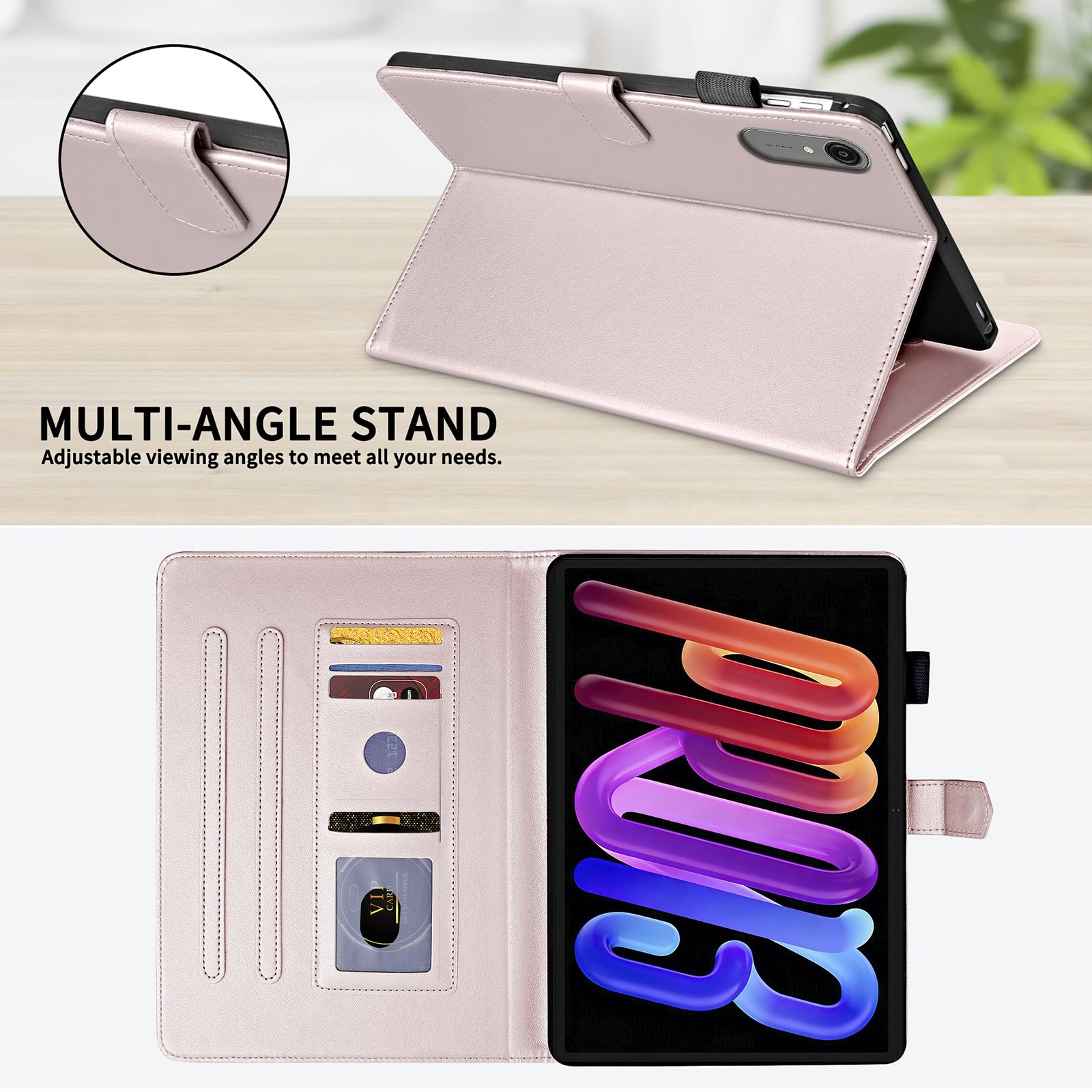 Custodia In Pelle PU Per Lenovo Idea Tab Pro Gen 2 13 Pollici (2026) Con Porta Penna, Supporto Multi-Angolo E Fibbia Magnetica, Verde - 5