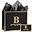 momoake Alphabet Birthday Gift Bag with Card and Tissue Paper for Men Women, 13 Large Black Gold Personalized Bridal Party Gift Paper Bag for Gifts Wrapping - (Letter B)