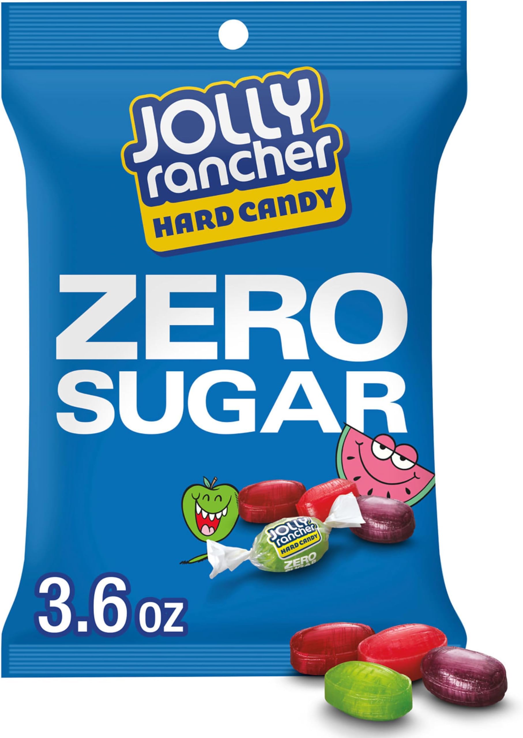 Zero Sugar Assorted Fruit Flavored Hard Candy Bag, 3.6 Oz