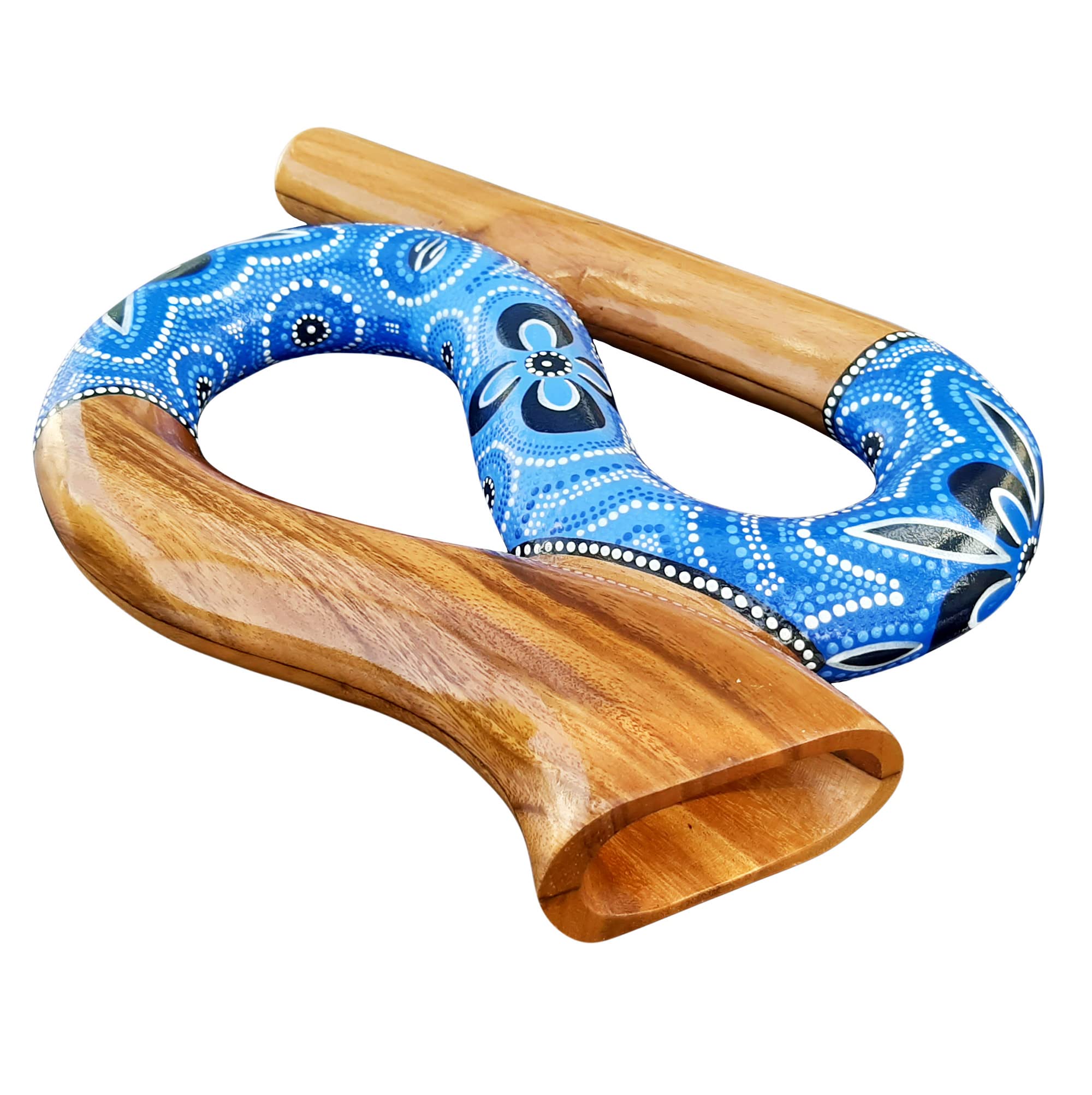 LIDAH Didgeridoo Snake Travel Didgeridoo 45 cm, en forme de S Compact Anti Ronflement Instruments de Musique pour Voyage Peint à la main, Australien Instrument de soufflage Digeridoo Enfants