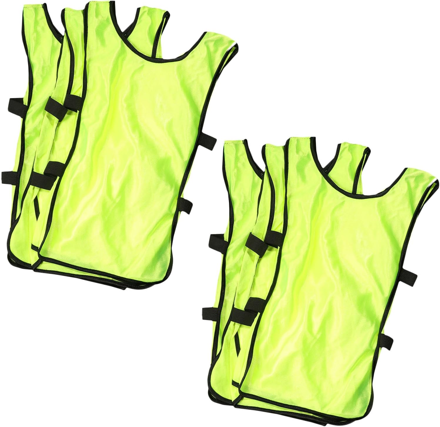 6Pcs Youth Pinnies Practice Vests: Athletic Scrimmage Vest Mesh Bibs - Team Practice Jersey for Boy Basketball Football Team, Light Green