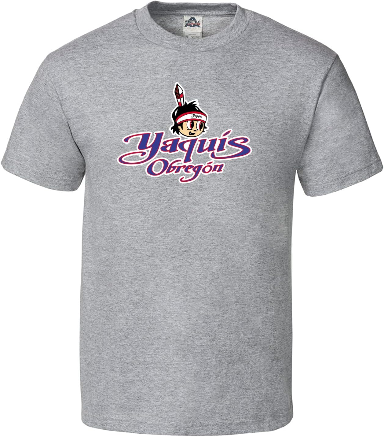 Yaquís de Obregón Men’s Baseball T‑Shirt – Gray Cotton Short Sleeve Crew Neck Fan Tee with DTF Logo