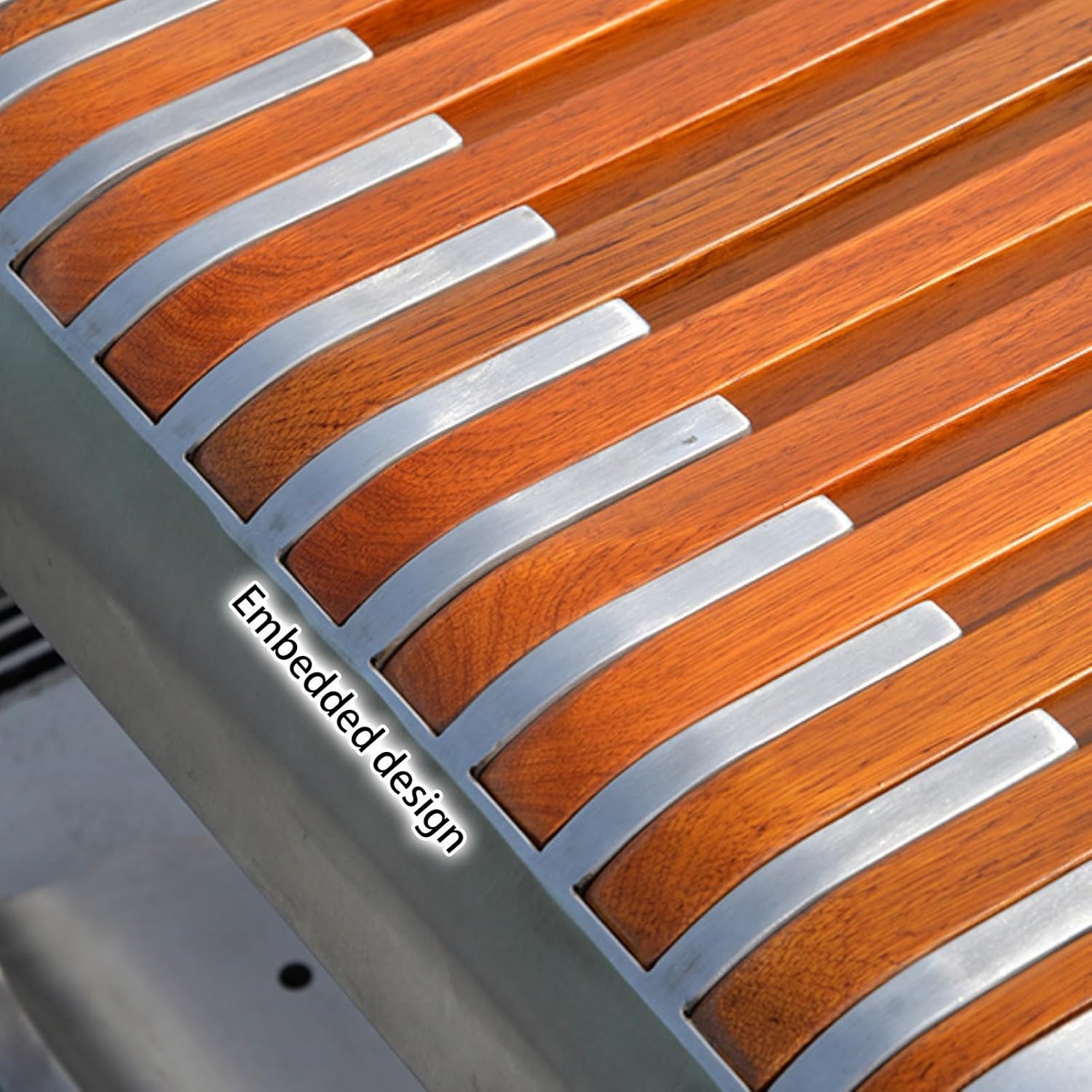 Outdoor Bench, 2-3 People Garden Bench, All Weather Metal Bench, Park Patio Bench, Backless Bench for Yard, Lawn, Porch, Natural