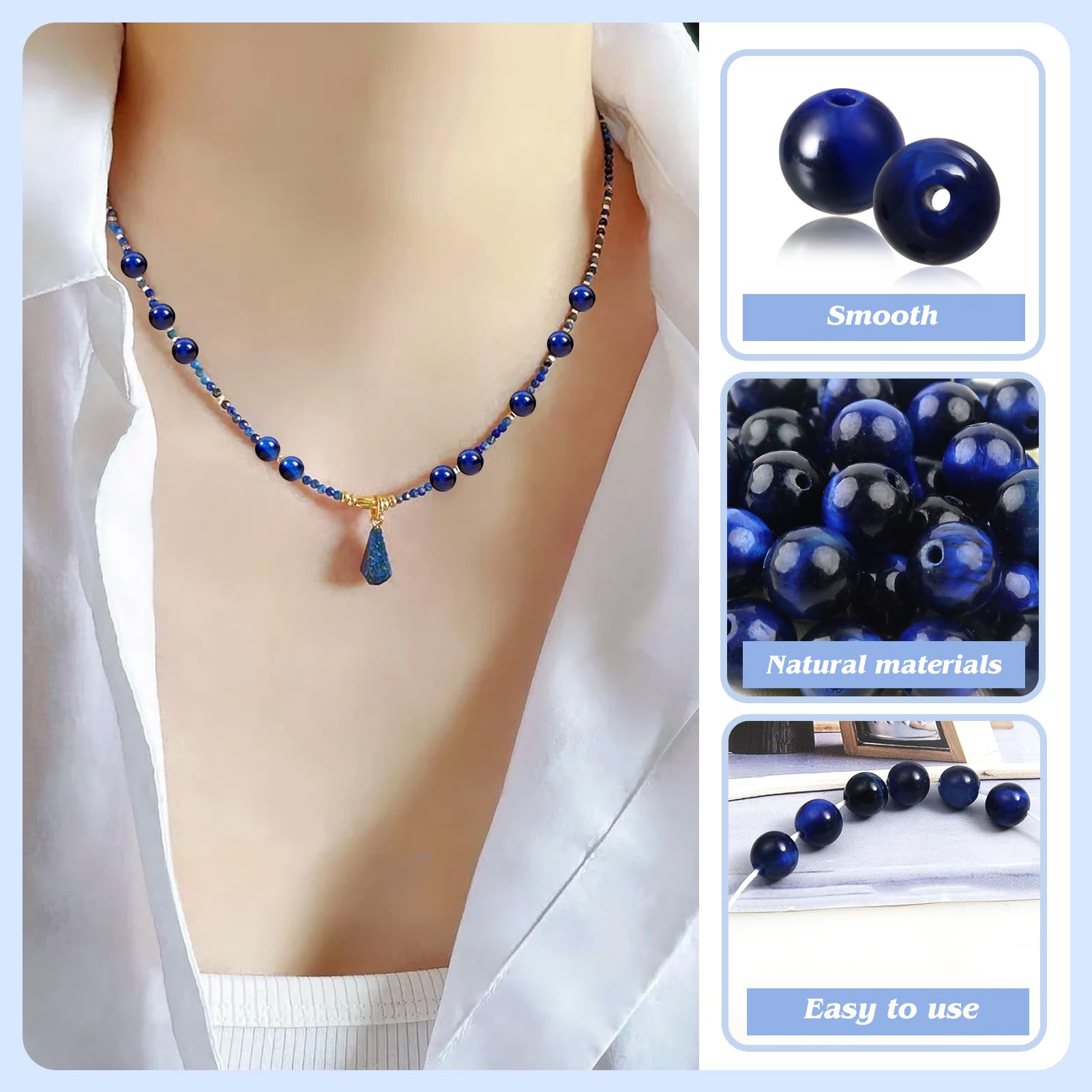 8mm Blauwe Sponskoraal Kralen - - Sterling Zilveren 925 8mm Blauwe Sponskoraal Kralen - - Sterling Zilveren 925