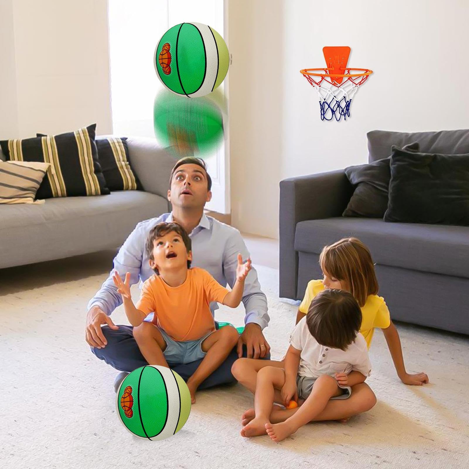 Générique Pallacanestro Silenzioso | Pallone Silenzioso per Interni - Pallina in Schiuma Giocattolo 3-12 Anni Assorbimento degli Urti per Giochi Collettivi Casa Scuola Camera Pavimento Pavimento