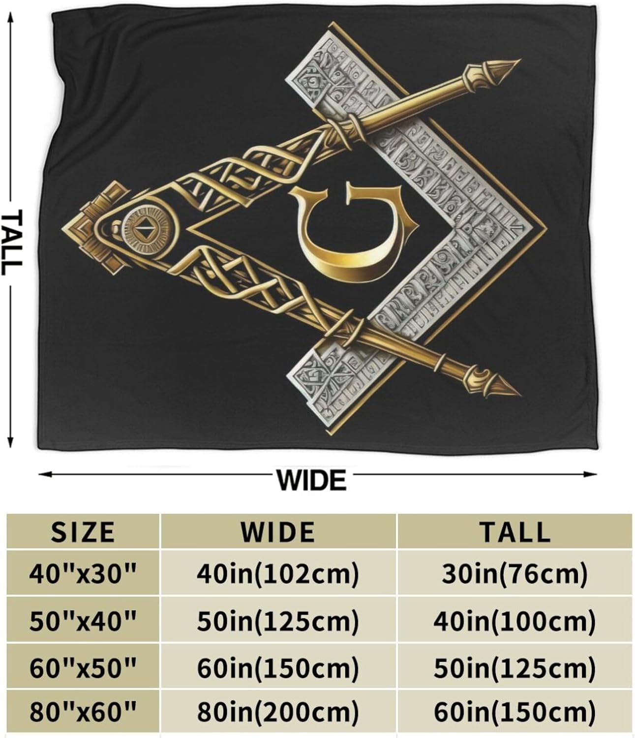 Master Mason Masonic Flannel Blanket Soft Fluffy Throw Blanket, for Sofa Bed Travel Camping Beach Outdoor