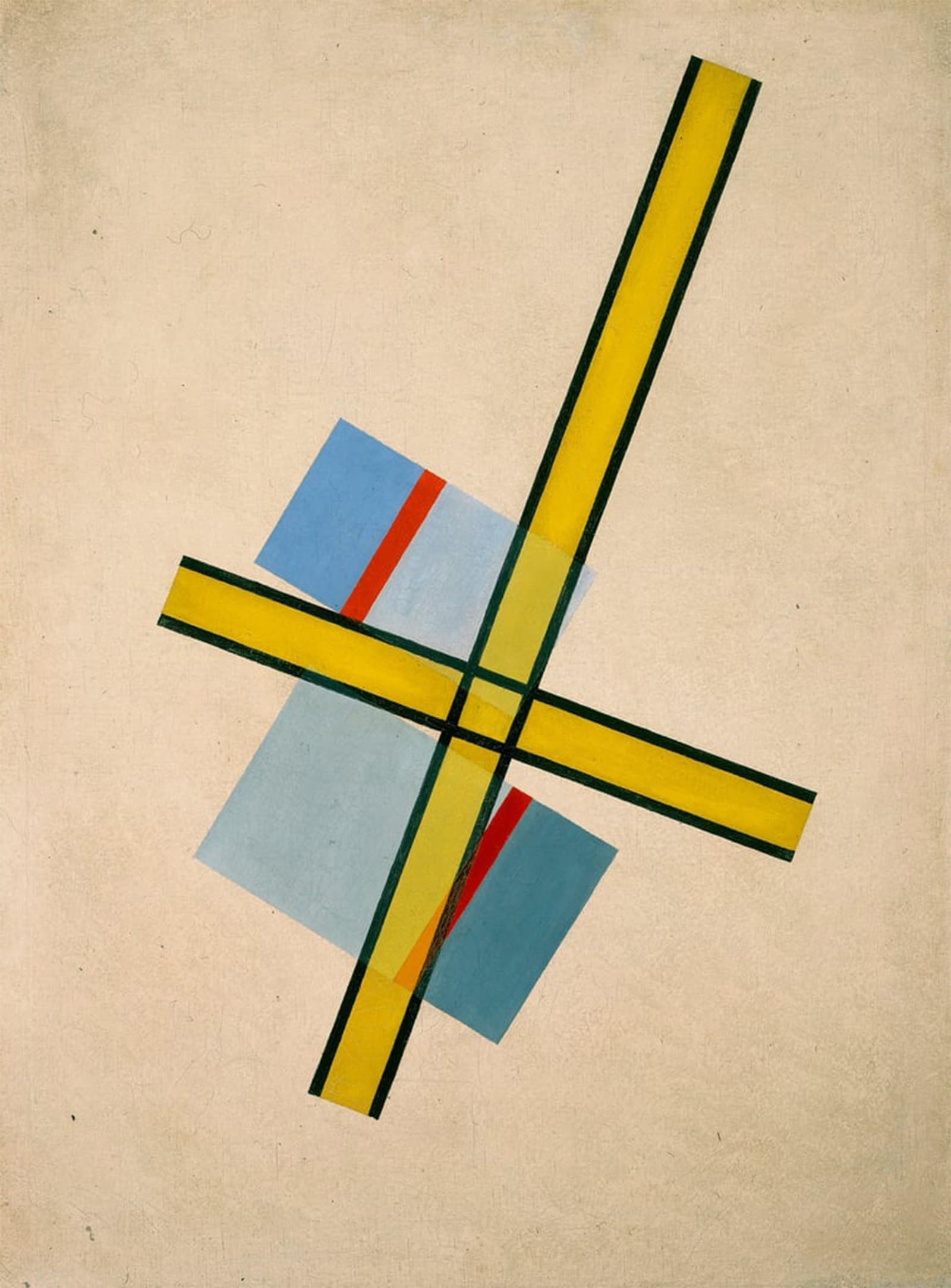 ARTXLXXBN Famous Print Painting Colorful Art Print Yellow Cross Q by Laszlo Moholy Nagy Canvas Art Decorations for Home Decor 60x90cm