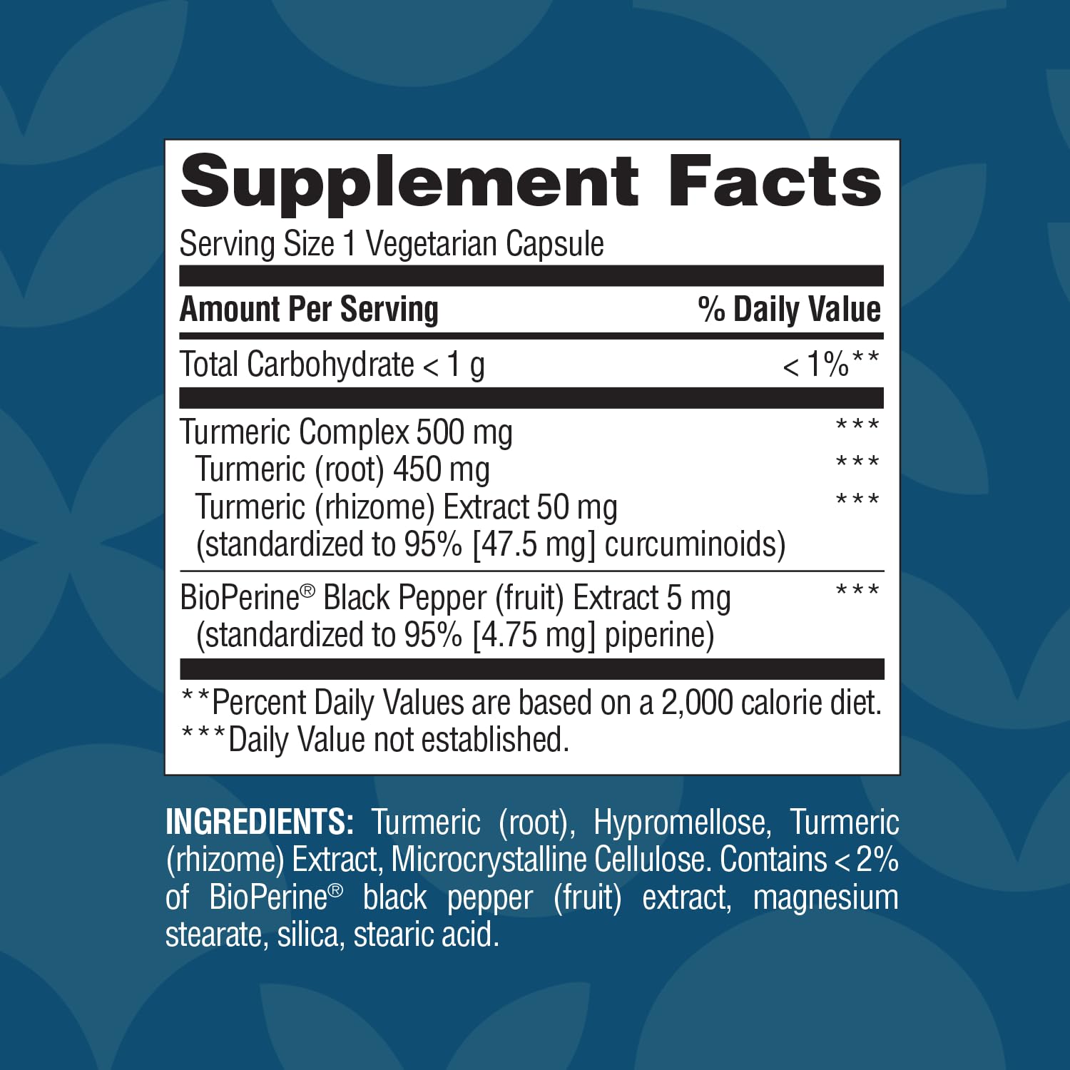 Nature's Wonder Turmeric 500mg with BioPerine 5mg, 90 Vegetarian Capsules — Amazon image 6