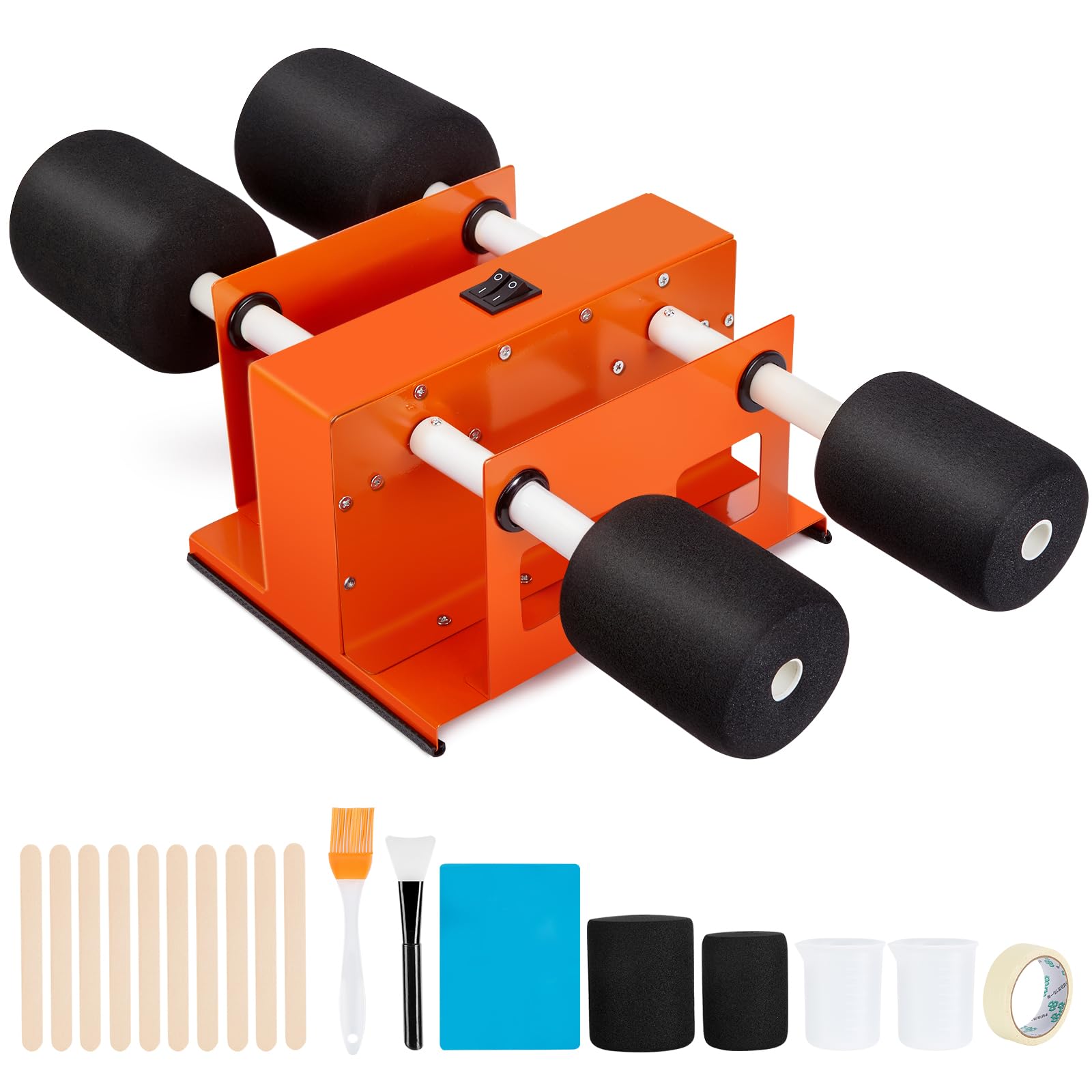 Lot de 4 Cup Turner Tumbler Kit - Retourneur de gobelets à double interrupteur, ensemble complet d'accessoires, mousse réglable, silencieux et efficace, Pour machine à laver à paillettes