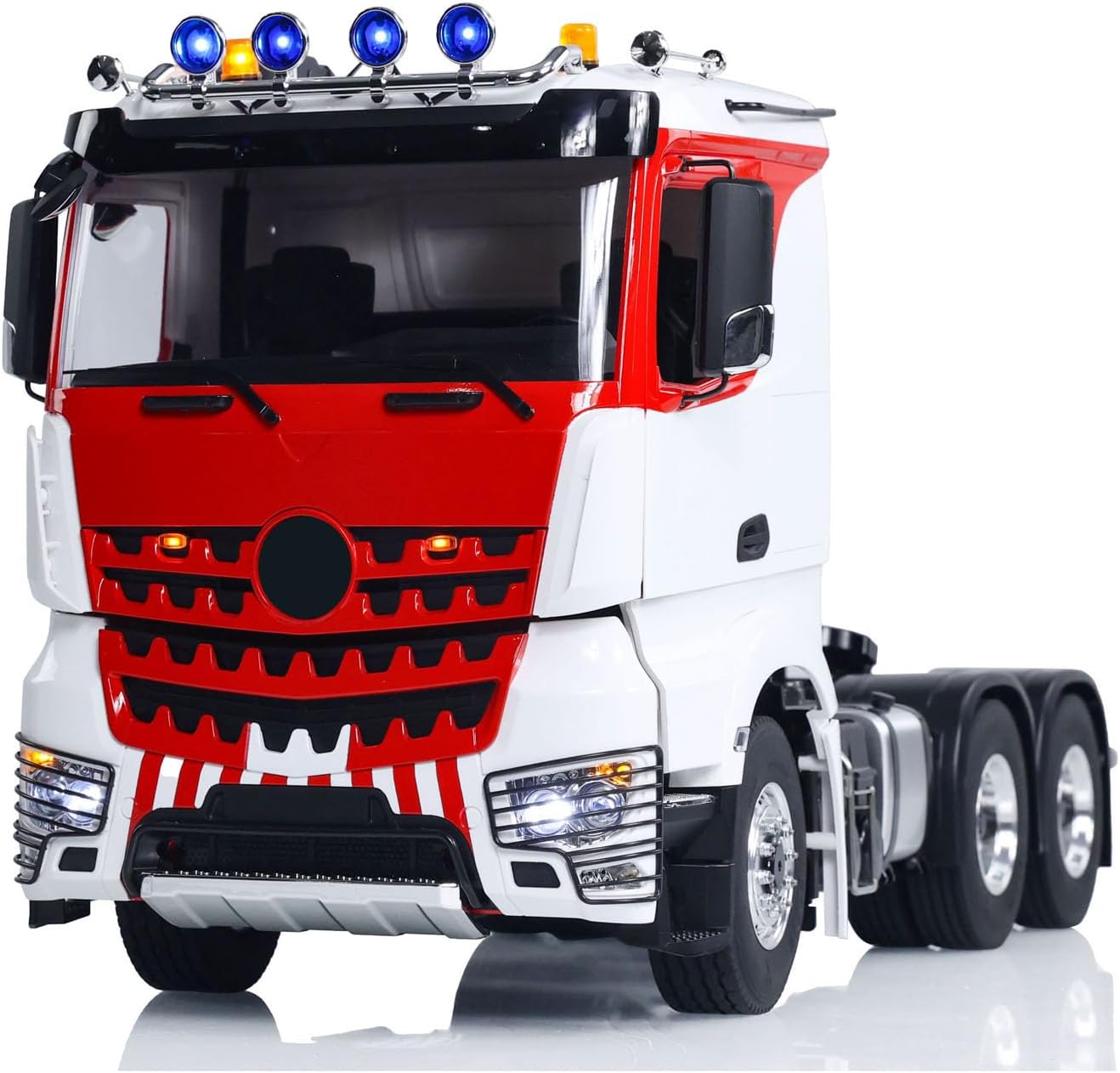 6X6 1/14 RC Tractor Truck Remote Control Car Smoke Unit Sound Light for Adult Hobby Red White Black(PNP-Edition)