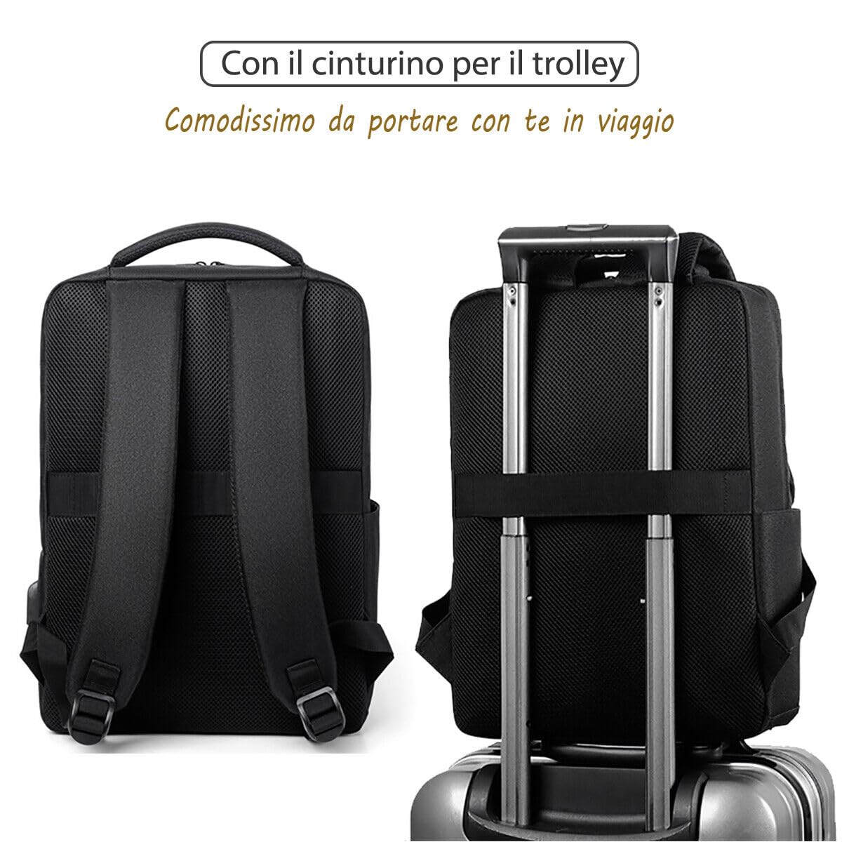 Mixroom Zaino Porta PC 15.6" Uomo Borsa per Computer Portatile Custodia Laptop Notebook USB Casual Viaggio Z33