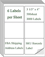 Vista 19 de 100 Sheets 8.5" x11''White Printable Sticker Paper, Full Sheet Label Mailing Shipping Address Label for Laser & Inkjet Printers(100 Sheets)
