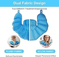 Vista 3 de Bolsa de hielo para cuello y hombros para aliviar el dolor, envoltura de gel reutilizable extra grande para caliente y frío, terapia para manguito