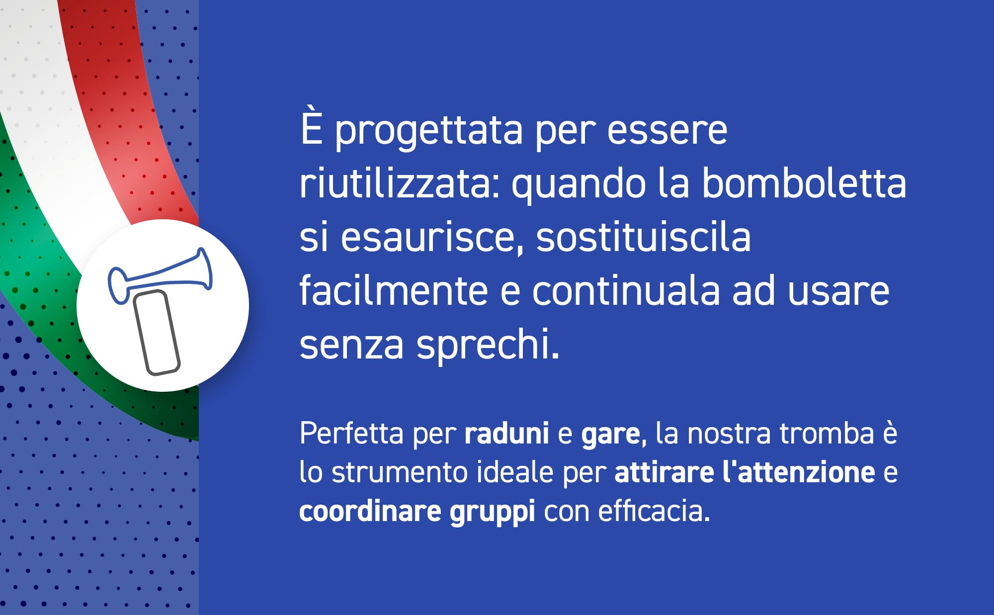 Tromba Team, Tromba da Stadio con i Colori della Squadra del Cuore, Avvisatore Acustico per Eventi Sportivi e Nautica, 300ml