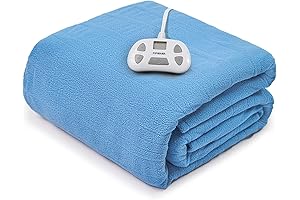 Twin Size Electric Heated Blanket, Blue