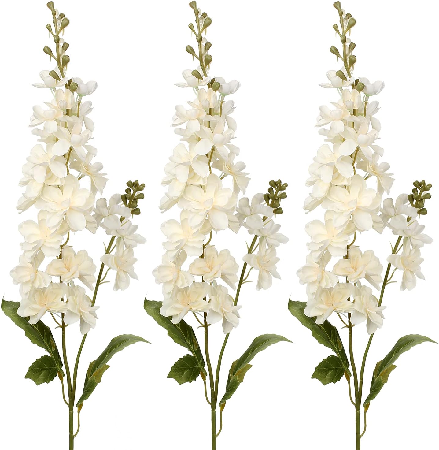 DILATATA 37'' Blue Delphinium Artificial Flowers Larkspur Faux Silk Bouquet for Tall Vases, Home & Wedding Floral Arrangements Indoor Decor,Delphinium Bulk Set for Centerpieces Garden Decorations
