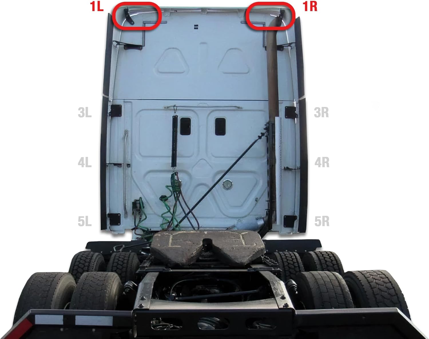 KOZAK Cab Extender Fairing Support Top Brackets Compatible with Freightliner Cascadia, Narrow Fairing Version, Set (Right Passenger & Left Driver Side), Includes Logo