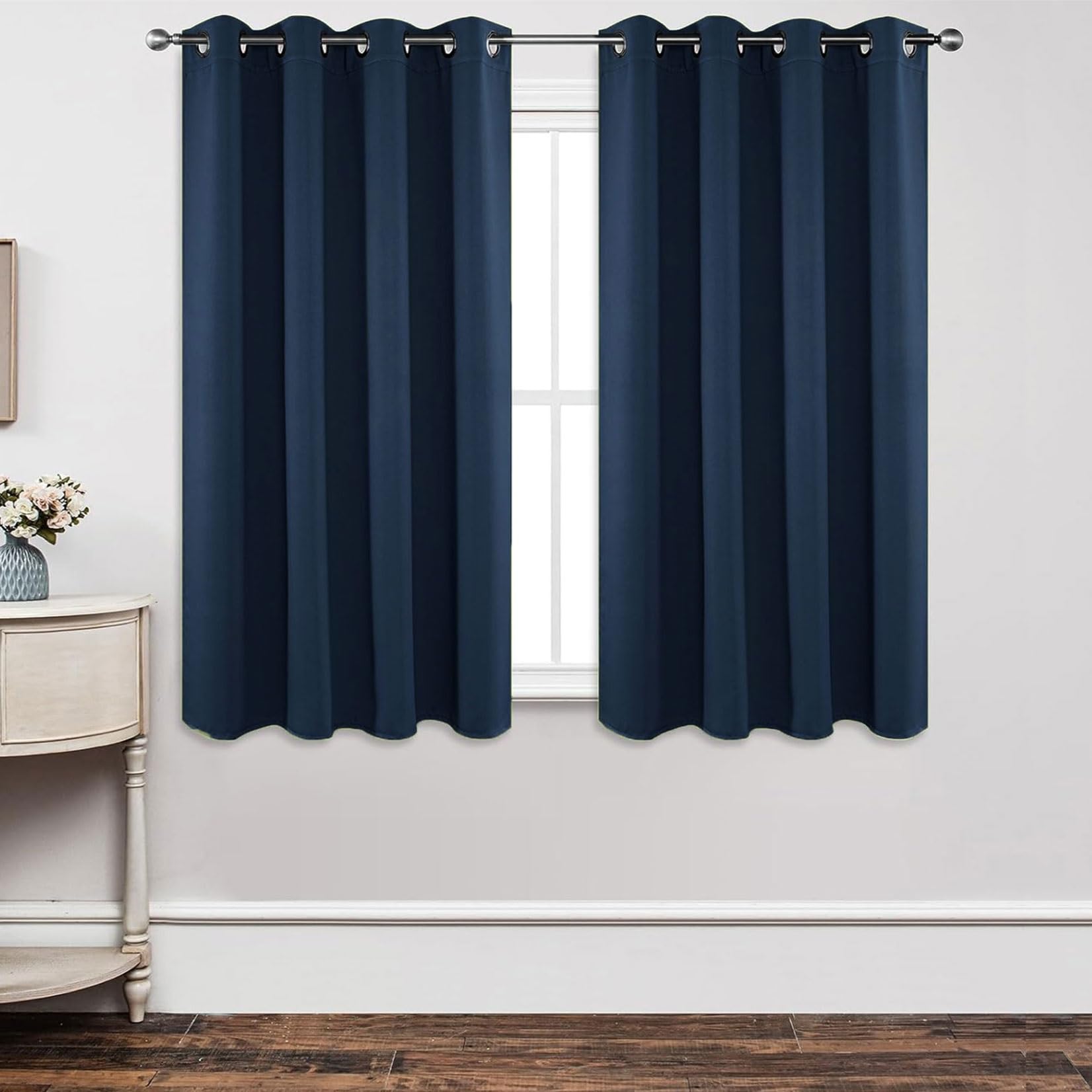 Rideau à oeillets bleu 90x60 occultant thermique pour chambre