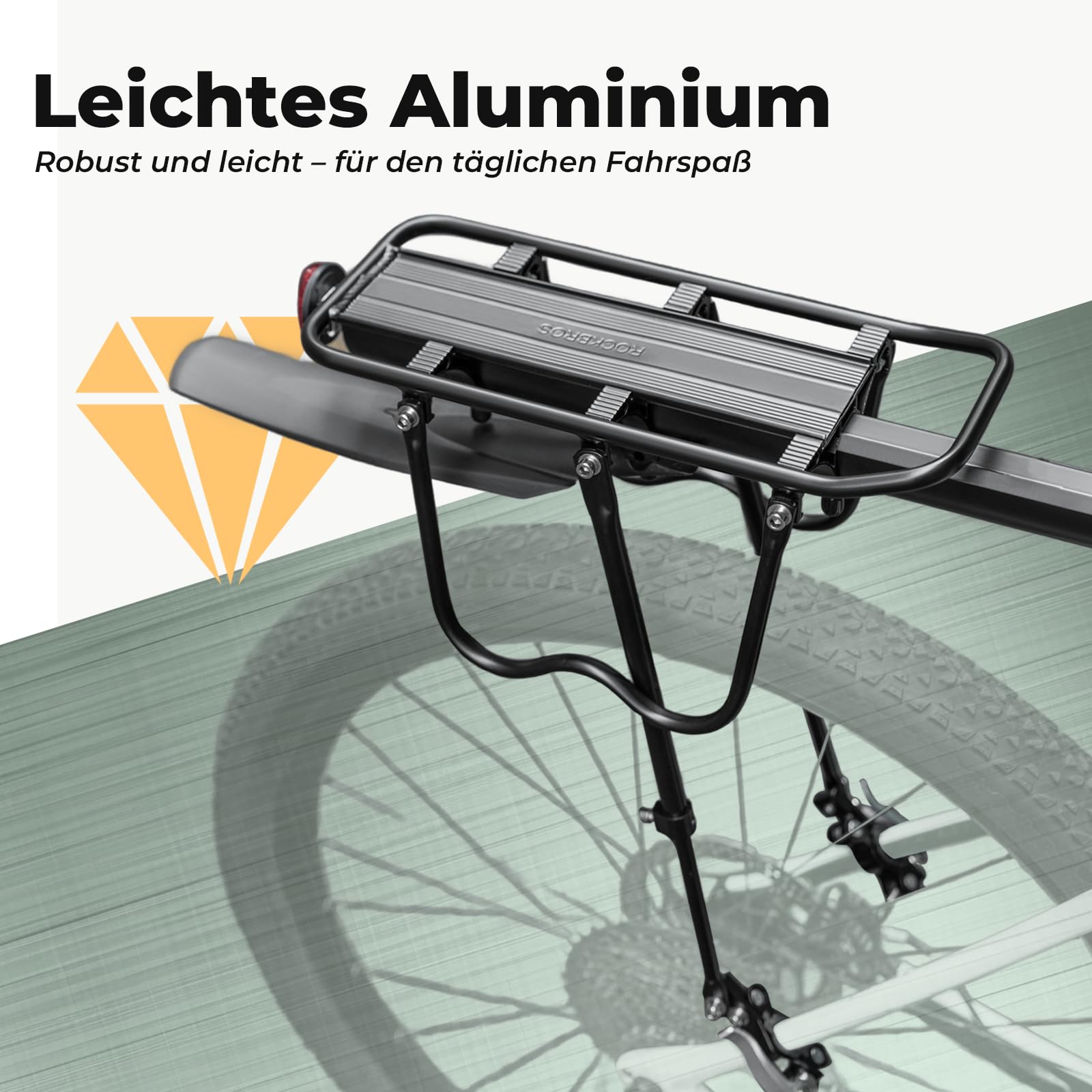 ROCKBROS Fahrrad Gepäckträger Mountainbike Gepäckträger Schnellspanner mit Reflektor 24-29 Zoll mit/ohne Schutzblech Aluminiumlegierung