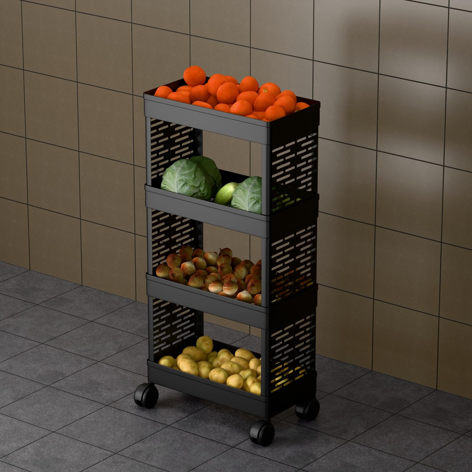 MASHUR FAB 4-Layer Kitchen Shelf Unit | Multipurpose Plastic Rack for Countertops & Pantry | Durable Organizer for Small Kitchens - Image 2 thumbnail