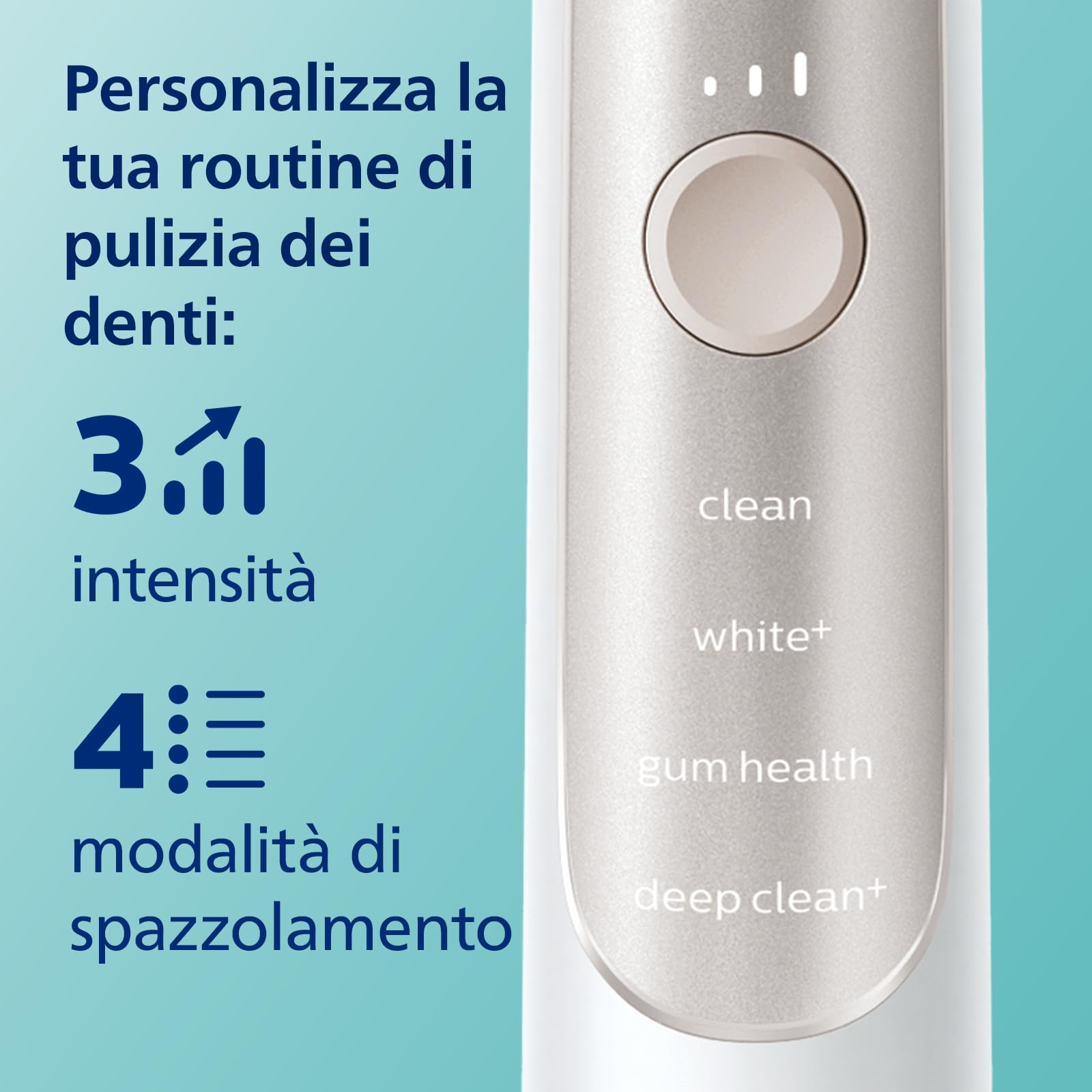 Philips Sonicare ExpertClean 7500 spazzolino elettrico, spazzolino sonico con app, sensore di pressione, custodia da viaggio, bianco-oro, modello HX9691/02