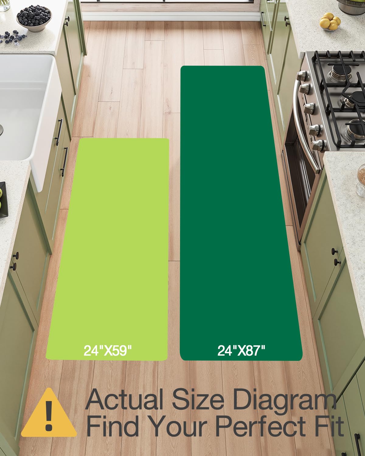 Condition photo showing New/Like New for LUMI Washable Kitchen Rug, 23x87 Non-Slip Indoor Hallway Runner, Soft Low Pile Vintage Distressed Area Rugs for Laundry, Bedroom, Amber
