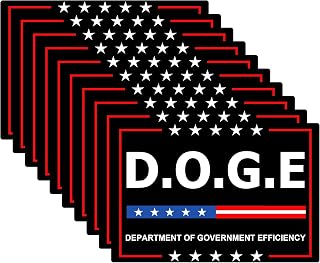 10 Pack Doge D.O.G.E. Department of Government Efficiency Bumper Stickers Reflective Vinyl Sticker Laptop Decal Car Bumper Window Waterproof Sticker