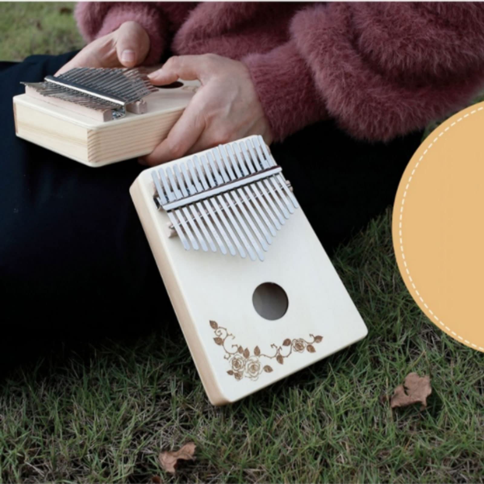 Exquisiter Klang Tragbares Daumenklavier aus Holz mit 17 Tönen, perfekt für Anfänger, erhältlich in 5 verschiedenen Mustern, Geburtstagsgeschenk für Freunde Einfach zu Spielen