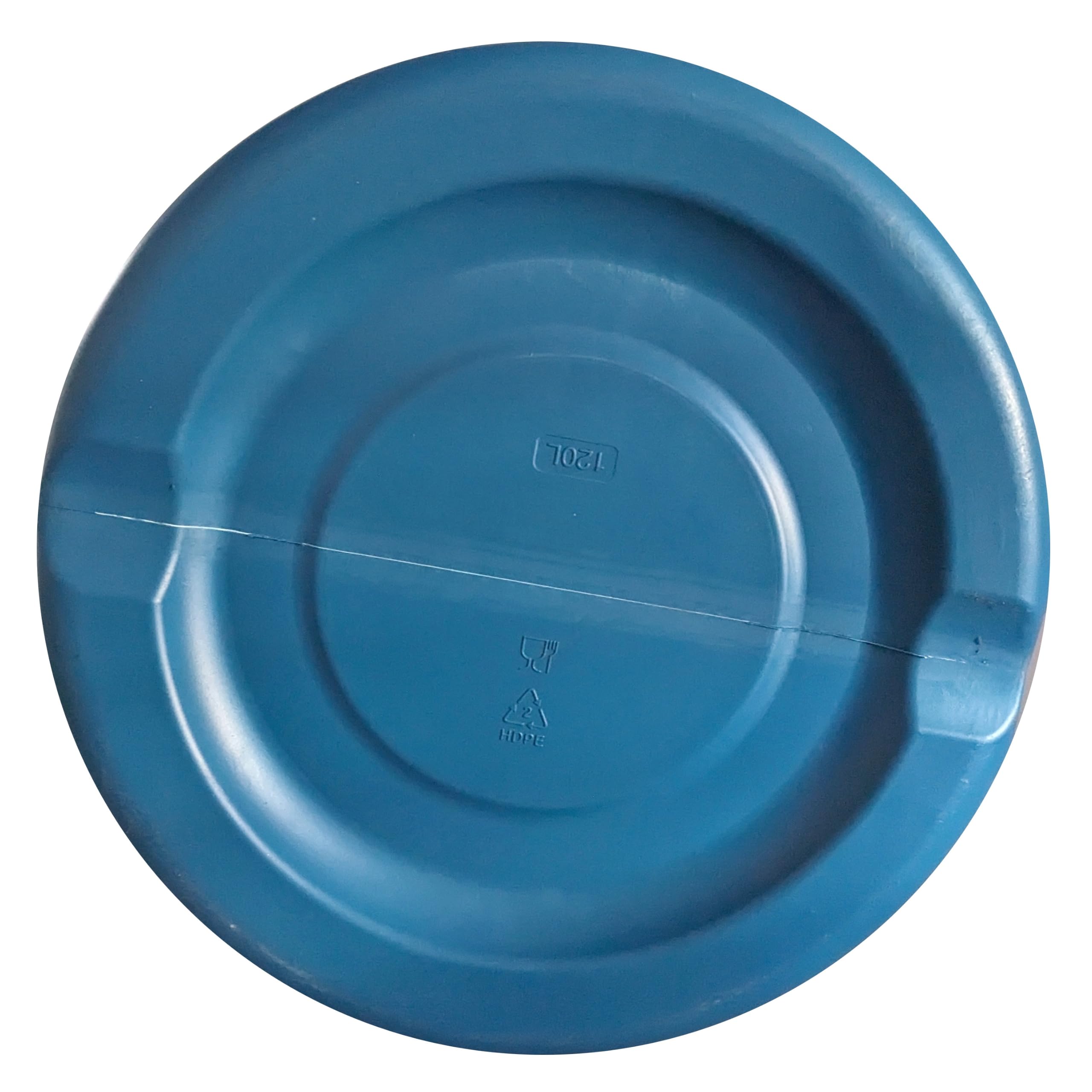 plasteo Barile con coperchio a vite, per alimenti (120 l, blu con rubinetto