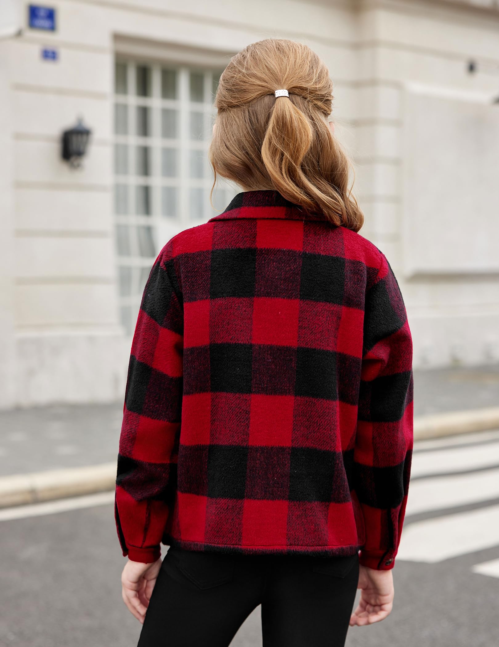 Arshiner Filles Chemise à Carreaux Enfants Automne-Hiver Shirts Manches Longues Confortables Tendance Décontractée Veste pour Fille 6-14 Ans