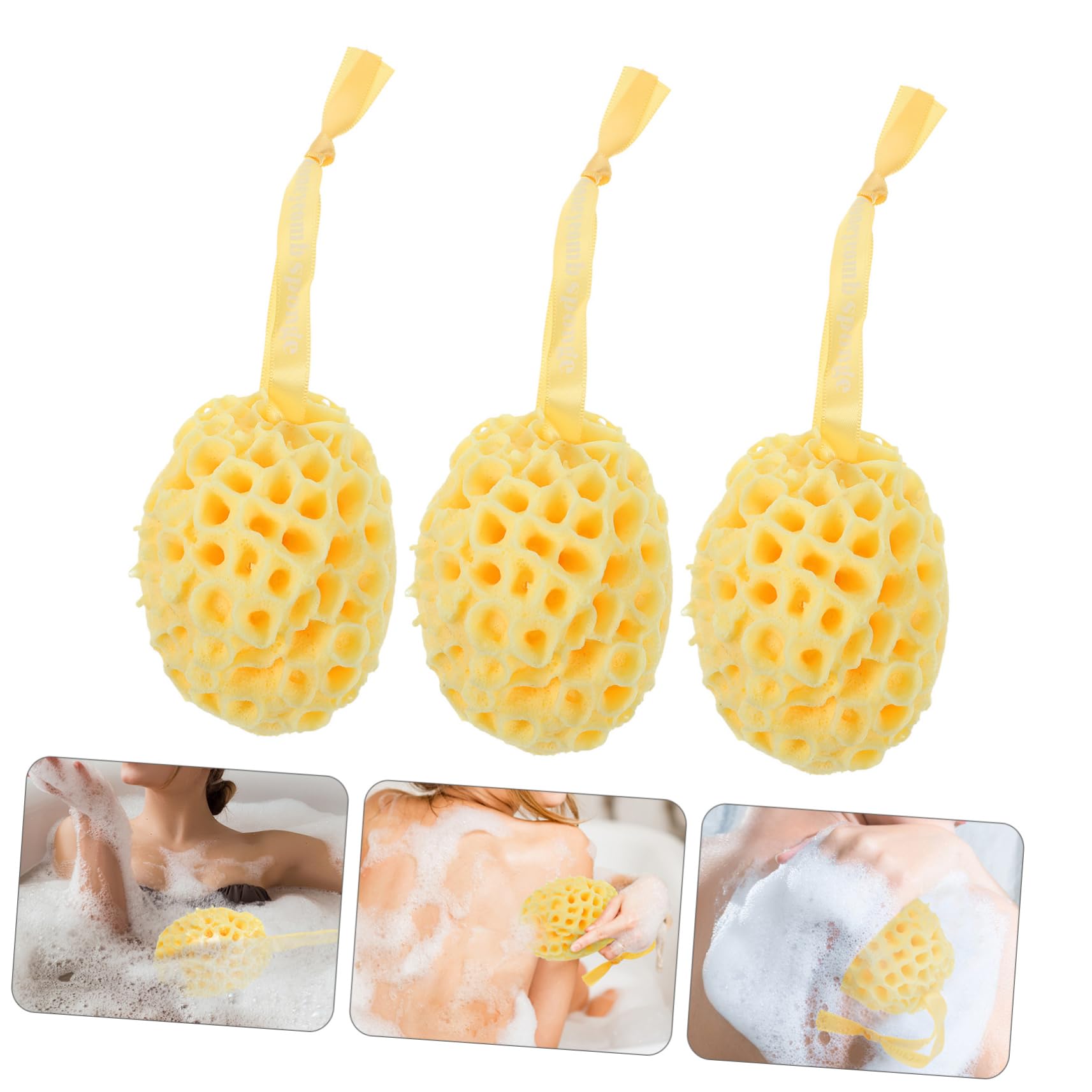 Happyyami 9 Stück Waben-Badeball-Duschschwamm Luffa Für Männer Körperschwämme Für Badewanne Natürliche Körperwaschmittel Für Herren Badeartikel Badezubehör Körperwaschschwamm