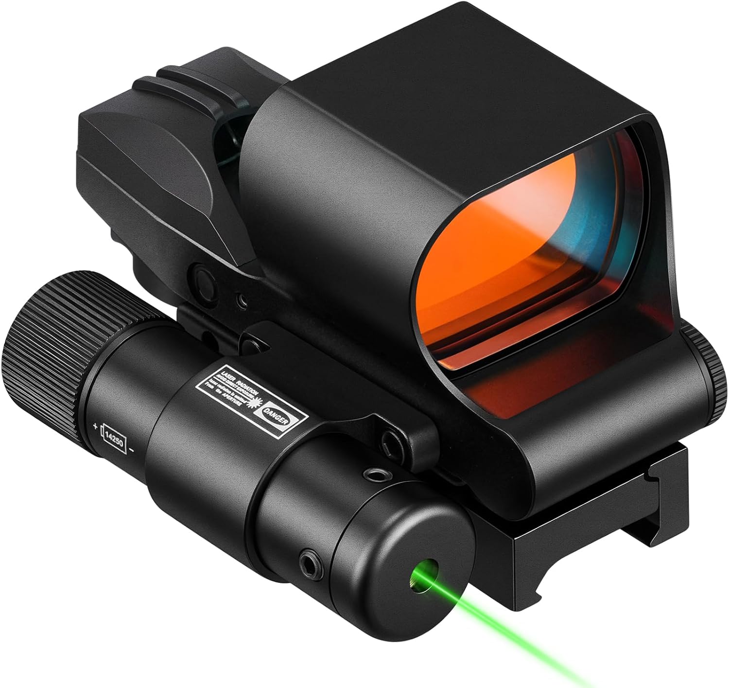CVLIFE 28×40mm Large Lens Reflex Sight Red Dot Sight for Rifle,4 Reticle Optics with Laser and Pressure Pad Switch for 21mm Rail