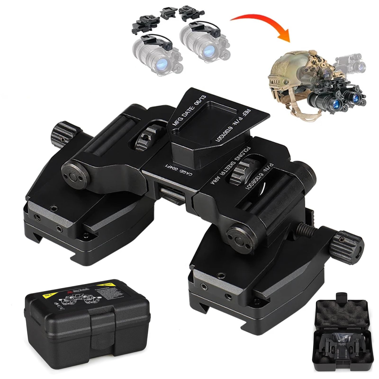 SUZLAZYR PVS-14 Binocular Bridge NVG Mount Light Weight Night Vision Goggles Night Vision Adapter for PVS 14 Night Vision Binoculars Monocular Or Binocular