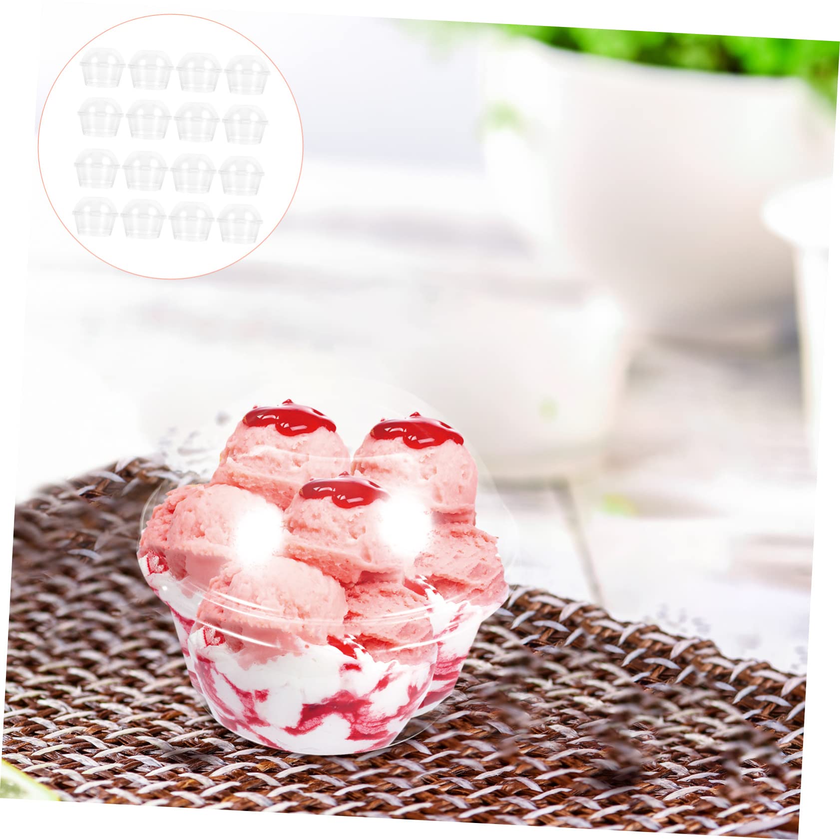 Garneck 25pcs Pudding Cup with Lid Appetizer Cups Cupcake Parfait Containers Pudding Bowl Mini Tumbler Cups Dessert Dish Clear Cup Dessert Bowl Dessert Cups Fruit Pudding Cups Transparent