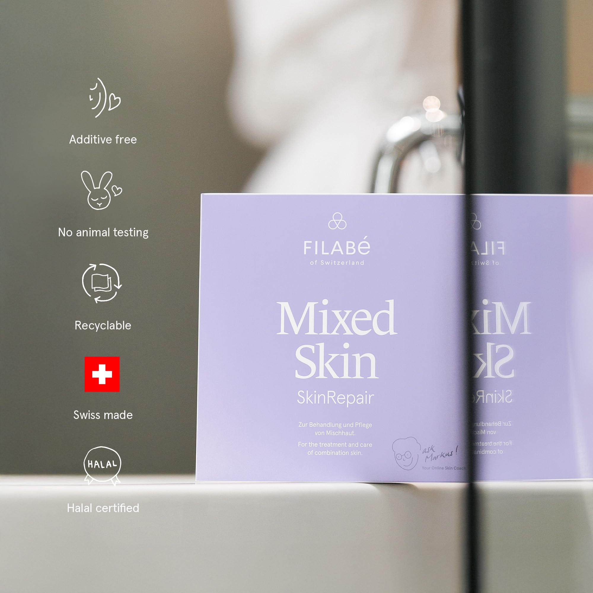 of Switzerland – Mixed Skin – pielęgnacja twarzy do pielęgnacji i pielęgnacji skóry mieszanej – opakowanie 28 zastosowań – wegańska i bez dodatków – Swiss made