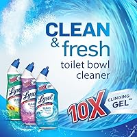 Vista 3 de Lysol Toilet Bowl Cleaner Gel, For Cleaning and Disinfecting, Stain Removal, Forest Rain Scent, 24oz