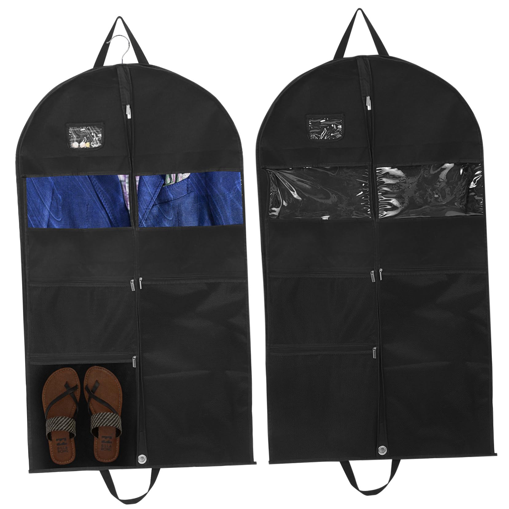 Kleidersack Peva 110cm Reisekleidersack Mit Reißverschluss Transparentem Sichtfenster Und Netztaschen Zur Aufbewahrung Für Anzüge Und Kleider