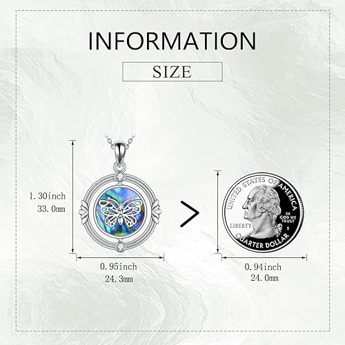 Miniatura 3 de AXELUNA Collar con colgante de luna y sol de plata de ley 925 con concha de abulón, luna y sol, para mujeres y niñas